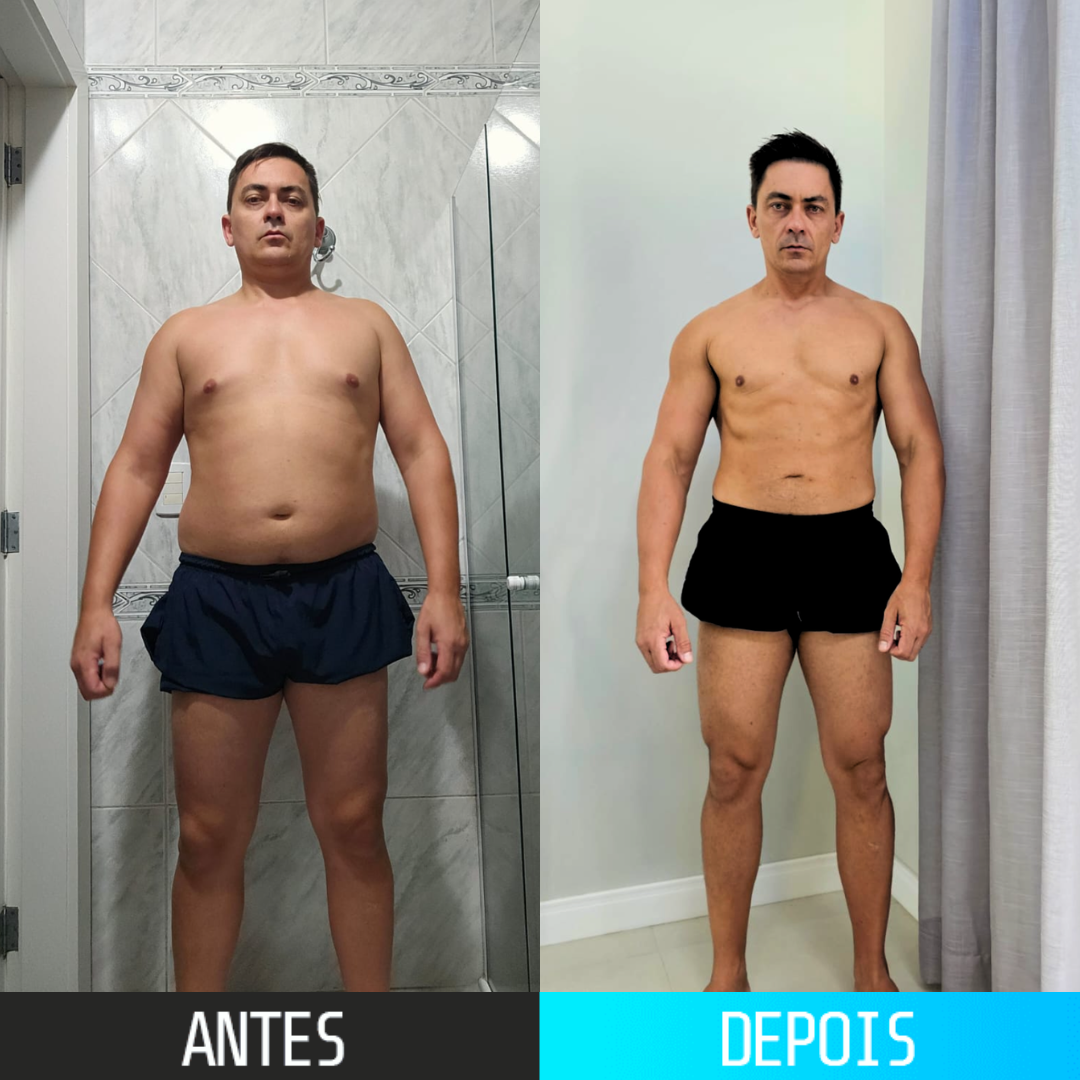 Antes e depois — HENRIQUE BRUNS, 42 ANOS. Emagrecimento sunstentável..